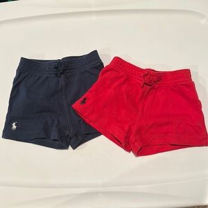 Ralph Lauren Red & Blue 9M Cotton Shorts Set